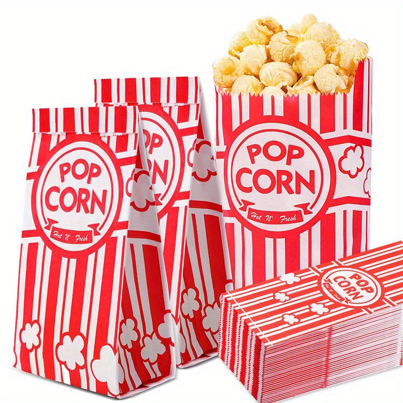 Food Snacks Party - 20/50 個ポップコーンバッグ個別包装紙ポップコーン食品袋ウェディングパーティーポップコーンバースナックギフトパック映画の夜用品