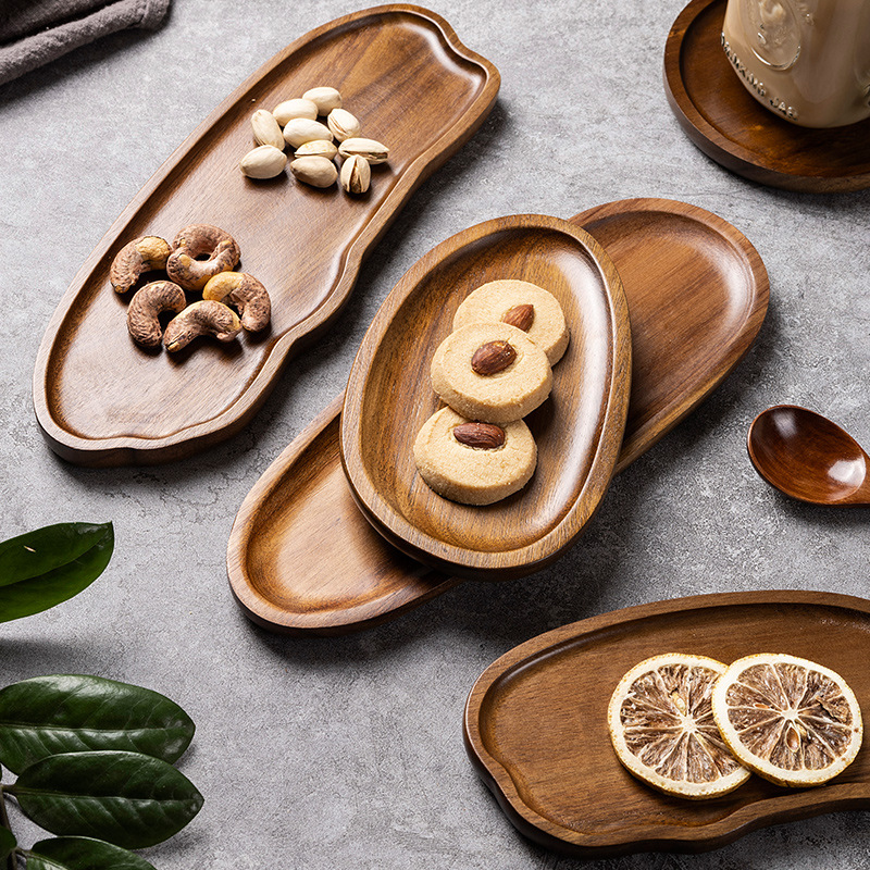 食器 無垢材 フードトレイ 丸型 長方形 デザートプレート  - Food In Japanese Snacks のレビューと価格
